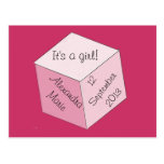 Postcard - Girl Birth Announcement postcards