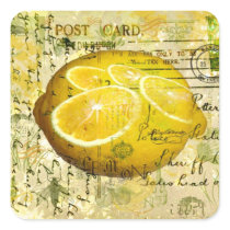 Postcard Lemons Stickers