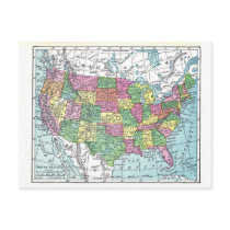 Postcard:  Map of United States, 1921
