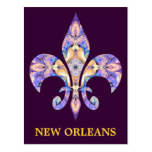 Postcard New Orleans Fleur-de-lis