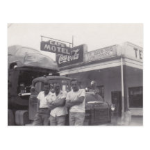 Postcard OTR Car Haulers Pit Bar-B-Q Curb Service