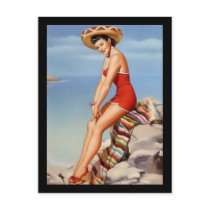Postcard Pin up Girls Art Vintage Retro Print