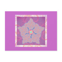 Postcard - Purple Star Fractal Pattern