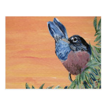 Postcard - Robin Acrylic Painting