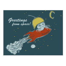 postcard - rocketship