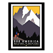 Postcard See America Montana Greetings Vintage