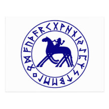 postcard Sleipnir Shield Blue