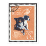 Postcard Space Dogs Veterok and Ugolyok