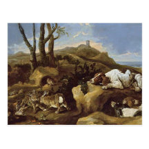 Postcard: Spaniels Stalking Rabbits in the Dunes