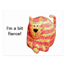 Postcard - Striped Wooden Cat