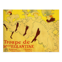 Postcard:  Toulouse-Lautrec - Dance Troupe