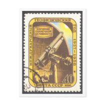 Postcard - USSR 1957 Astronomy Space Stamp Art