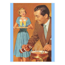 Postcard Vintage Fondue Party Festive Open House