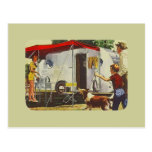 Postcard Vintage Retro Travel Trailer Camping Trip
