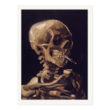 Postcard With A Smoking Skull