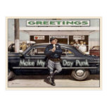 Postcard with Cool Vintage Cop Illustration