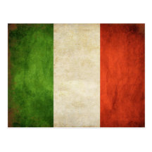 Postcard with Dirty Vintage Italian Flag
