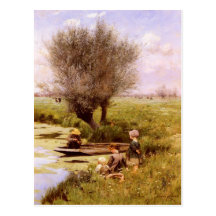 Postcard With Emile Claus Painting