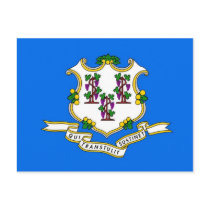Postcard with Flag of Connecticut State - USA