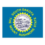 Postcard with Flag of South Dakota State - USA