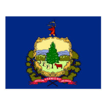 Postcard with Flag of Vermont State - USA