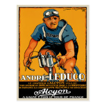 Postcard With Vintage Bicycle Poster Print
