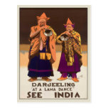 Postcard With Vintage India Poster Print