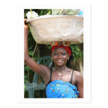 Postcard, "Woman with Basket" # 1202