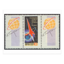 Postcard Yuri Gagarins flight in Vostk 1 postcards