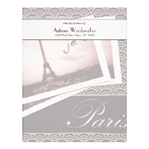 Postcards from Paris Personalized Paper Customized Letterhead