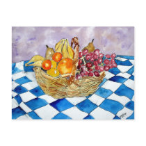 postcards fruit basket still life art post cards