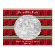 Postcards template - customizable red roses