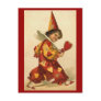 Postcards - Valentine clown hearts harlequin