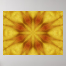 Poster Abstract Kaleidoscope Gold Orange Flower
