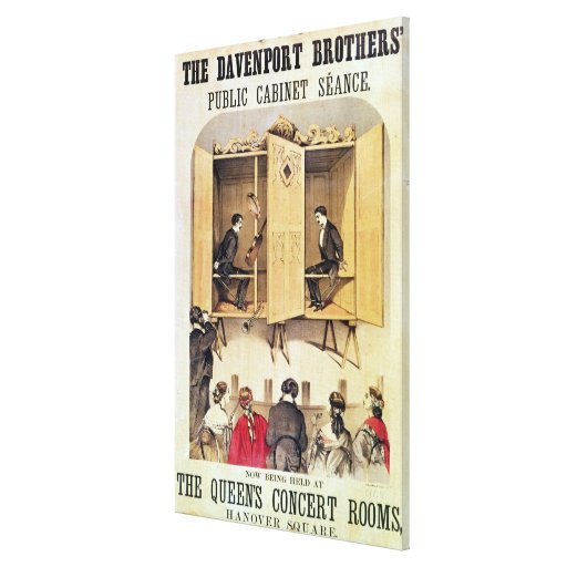 Poster advertising a psychic performance stretched canvas prints