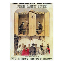 Poster advertising a psychic performance postcards