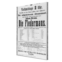 Poster advertising Die Fledermaus by Johann Canvas Print