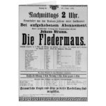 Poster advertising Die Fledermaus by Johann Greeting Cards