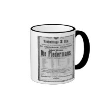 Poster advertising Die Fledermaus by Johann Coffee Mugs