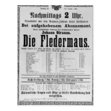 Poster advertising Die Fledermaus by Johann Postcards
