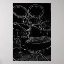Poster B/W Drumset 1
