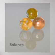 Poster -  Balance - orange marbles