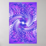 Poster: Blue Spiral Pattern: Vector Drawing posters