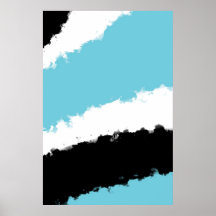 Poster, Blue Watercolor, Abstract Minimalism