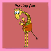 POSTER "cartoon" funny GIRAFFE posters
