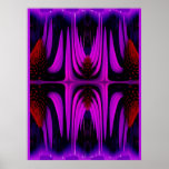 Poster Coneflower Abstract - Purple