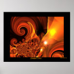 Poster Digital Abstract Art Golden Orbs posters