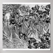 Poster-Monochrome-Van Gogh-Irises