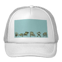 Poster of chairs in turquoise hat