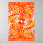 Poster: Orange Spiral Pattern: Vector Drawing posters